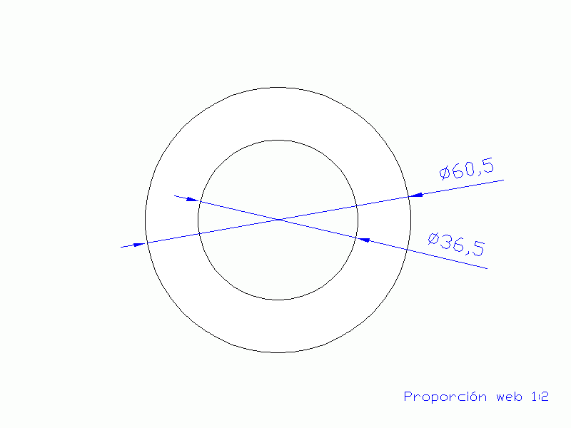 Perfil de Silicona TS7060,536,5 - formato tipo Tubo - forma de tubo