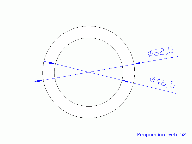 Perfil de Silicona TS7062,546,5 - formato tipo Tubo - forma de tubo
