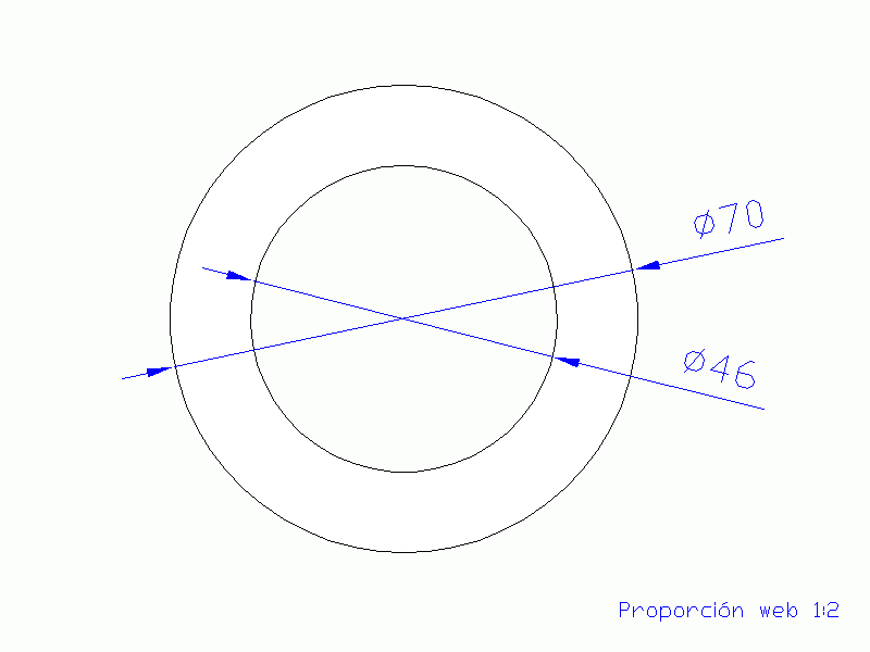 Perfil de Silicona TS707046 - formato tipo Tubo - forma de tubo