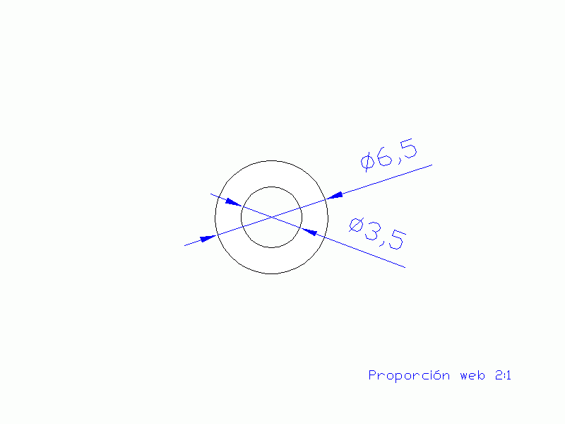 Perfil de Silicona TS8006,503,5 - formato tipo Tubo - forma de tubo