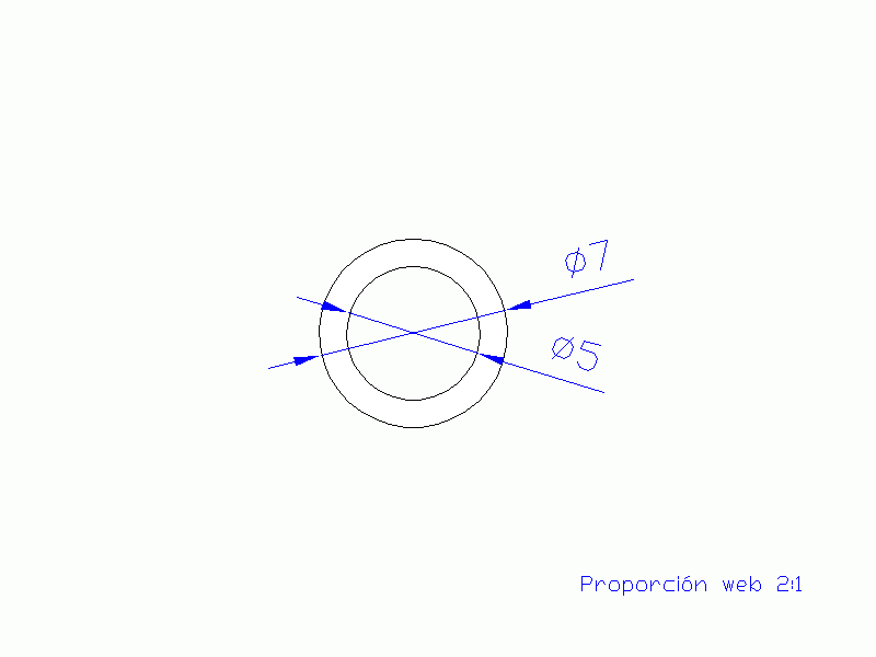 Perfil de Silicona TS800705 - formato tipo Tubo - forma de tubo