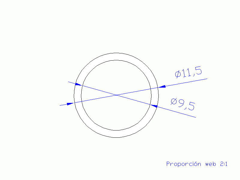 Perfil de Silicona TS8011,509,5 - formato tipo Tubo - forma de tubo