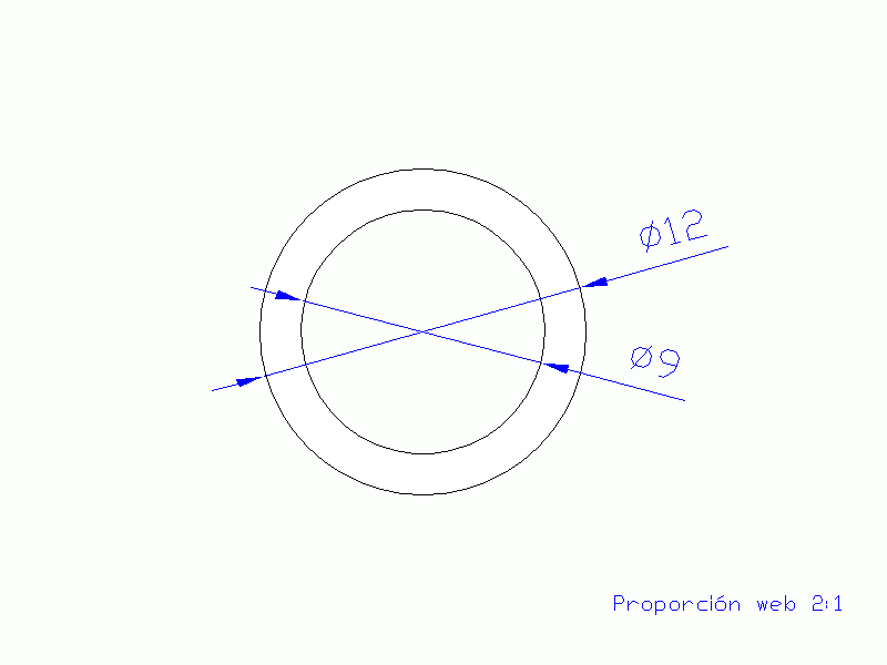 Perfil de Silicona TS801209 - formato tipo Tubo - forma de tubo