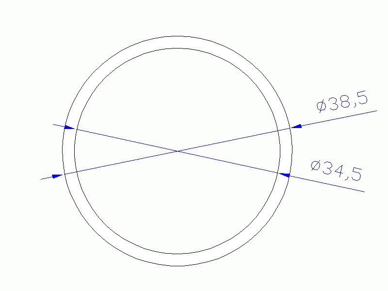 Perfil de Silicona TS8038,534,5 - formato tipo Tubo - forma de tubo