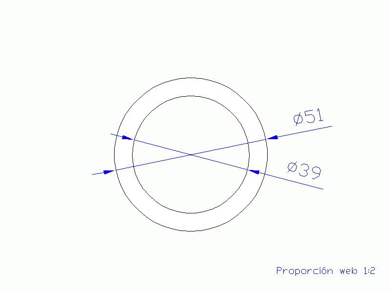 Perfil de Silicona TS805139 - formato tipo Tubo - forma de tubo