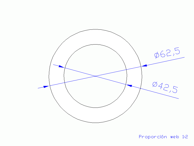 Perfil de Silicona TS8062,542,5 - formato tipo Tubo - forma de tubo