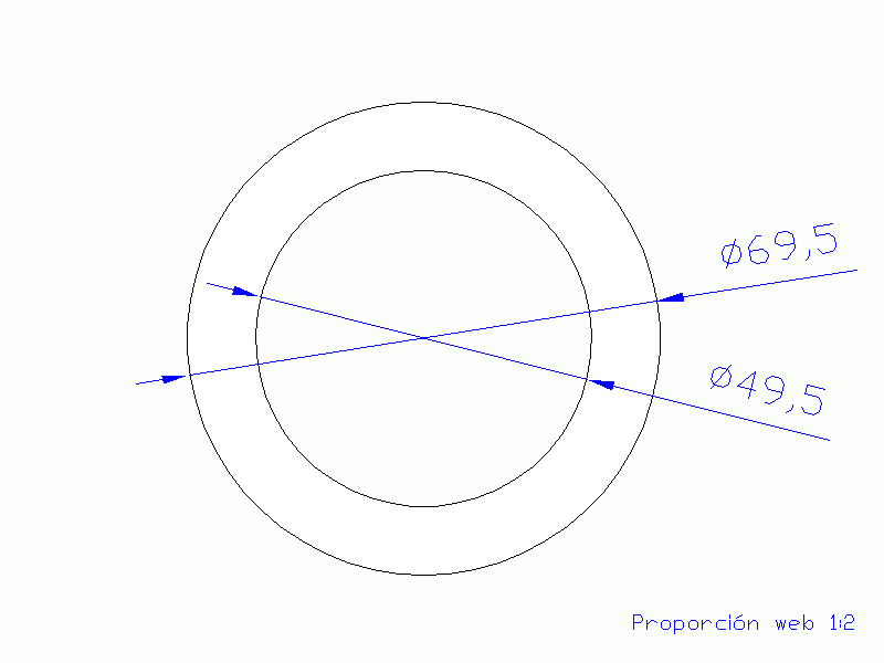 Perfil de Silicona TS8069,549,5 - formato tipo Tubo - forma de tubo