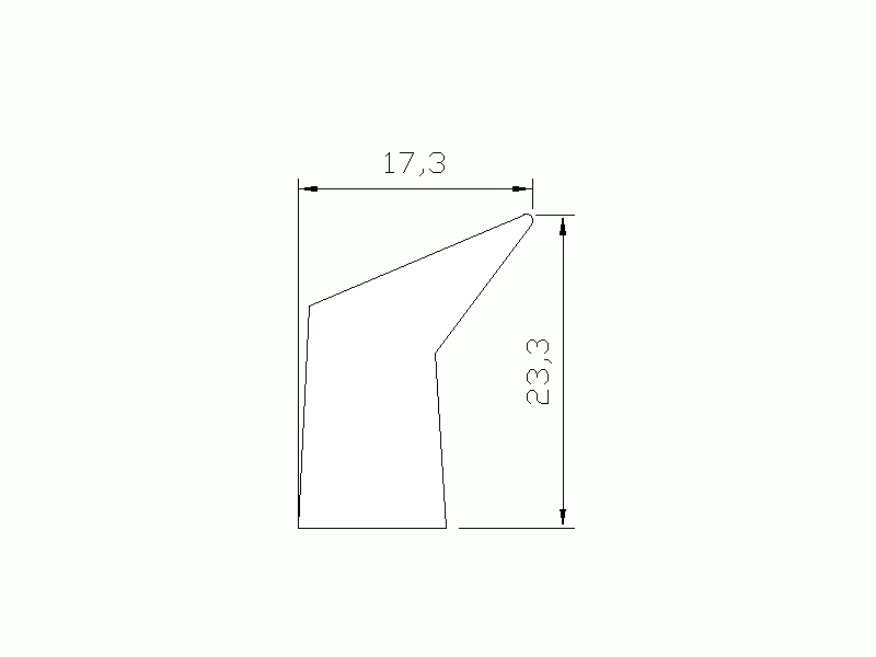 Profil en Silicone P004-A - format de type Labiée - forme irrégulier