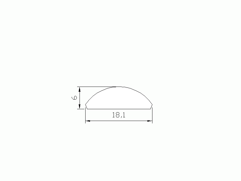 Profil en Silicone P064B - format de type D - forme irrégulier