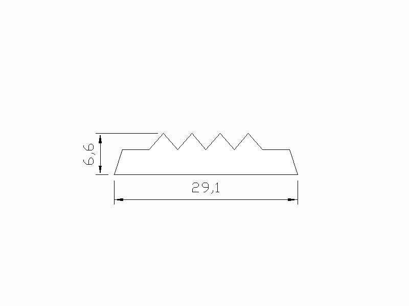 Profil en Silicone P064C - format de type Profilé Plat - forme irrégulier