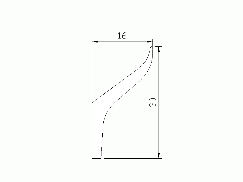 Profil en Silicone P1006B - format de type Labiée - forme irrégulier