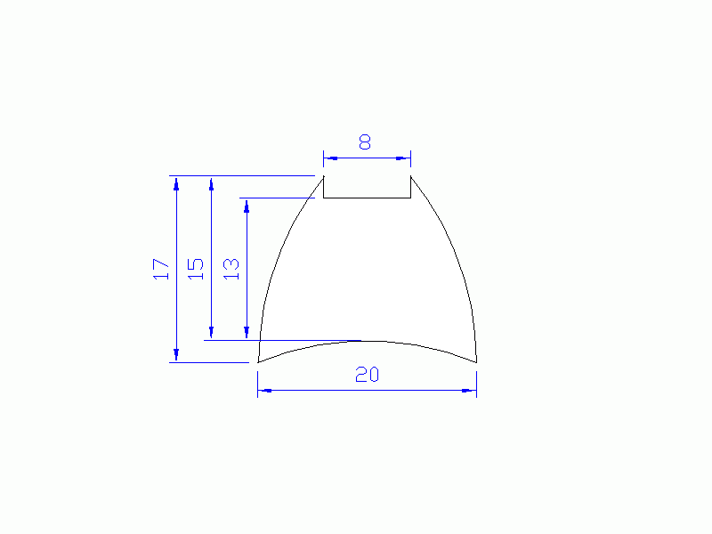 Profil en Silicone P10161 - format de type Cornes - forme irrégulier