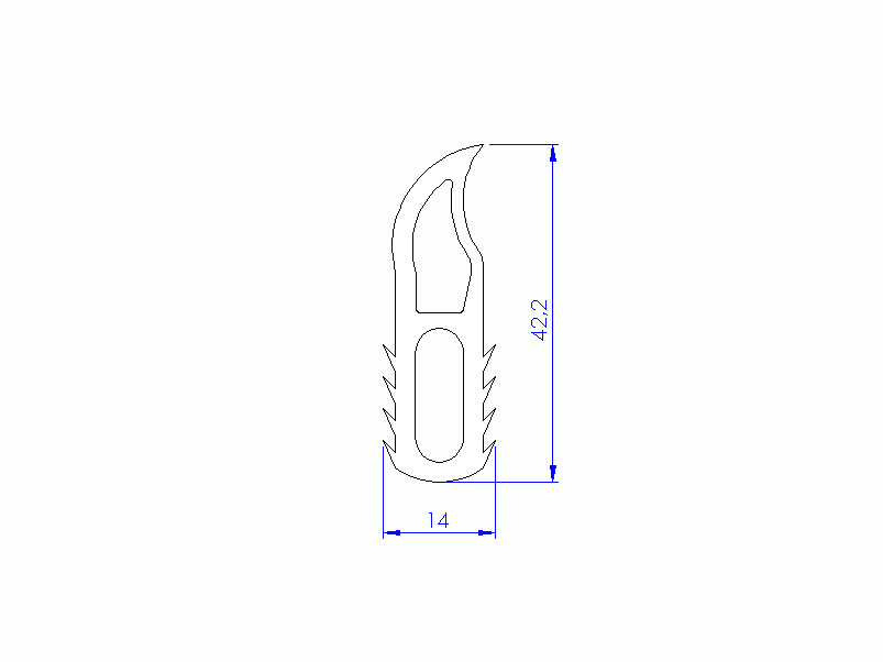 Profil en Silicone P10196E - format de type Double Trou - forme irrégulier