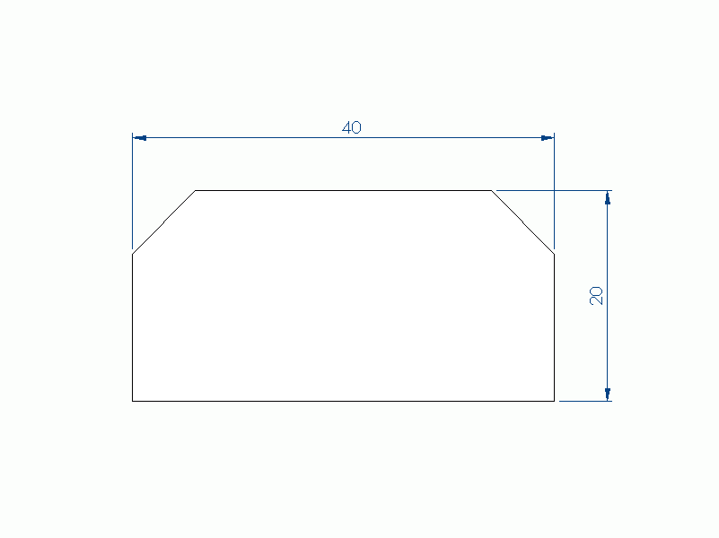 Profil en Silicone P10320L - format de type Trapèze - forme irrégulier