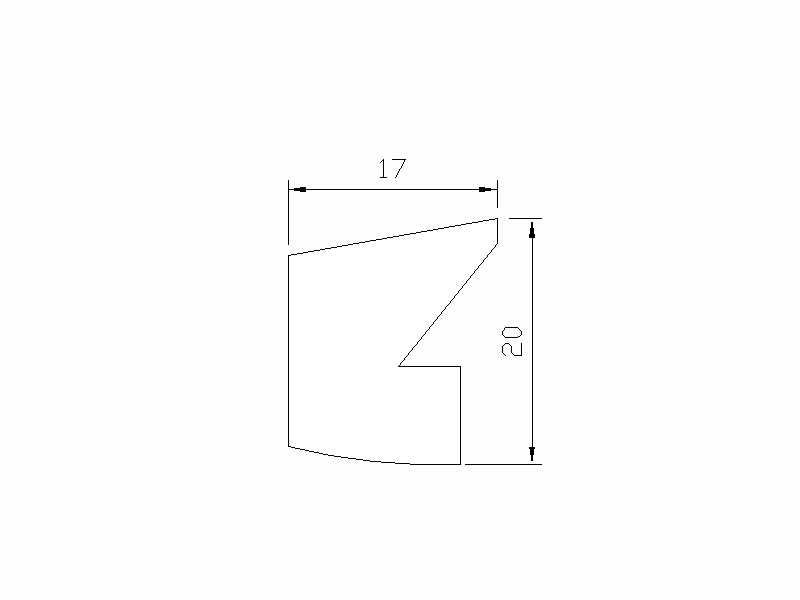 Profil en Silicone P105CC - format de type Labiée - forme irrégulier