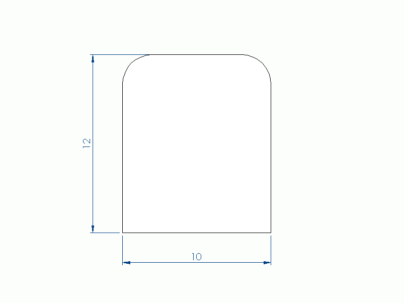 Profil en Silicone P105O - format de type D - forme irrégulier