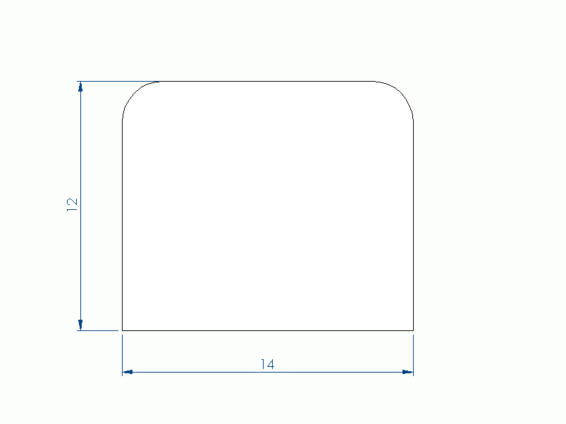 Profil en Silicone P105Q - format de type D - forme irrégulier