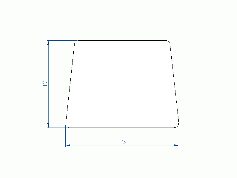 Profil en Silicone P11185FM - format de type Trapèze - forme irrégulier