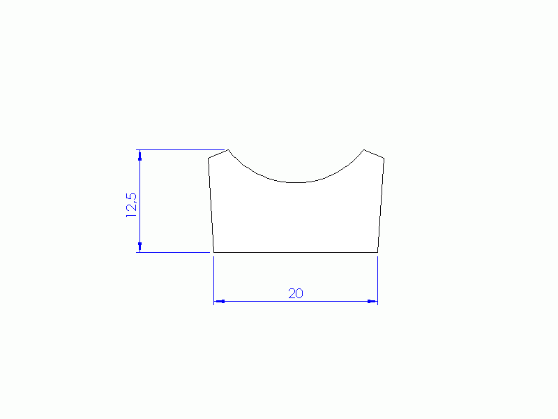 Profil en Silicone P11185I - format de type Trapèze - forme irrégulier