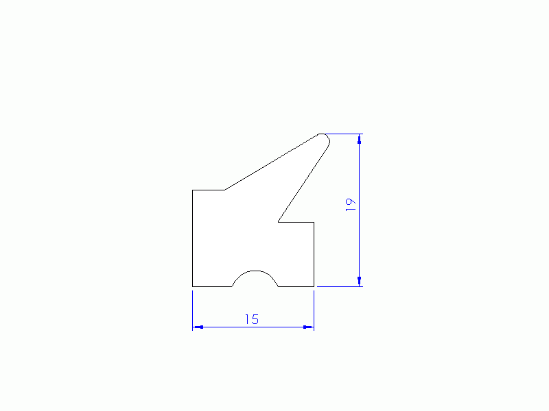 Profil en Silicone P11185J - format de type Labiée - forme irrégulier