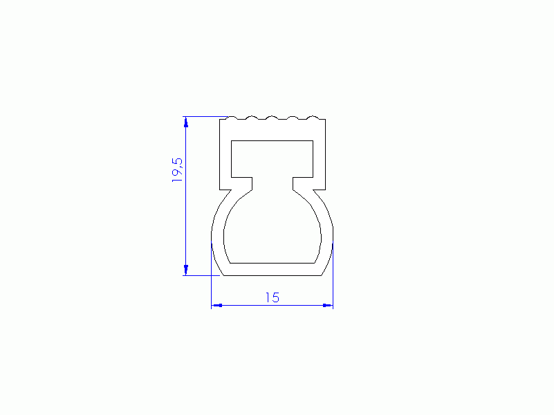 Profil en Silicone P11185M - format de type Trapèze - forme irrégulier