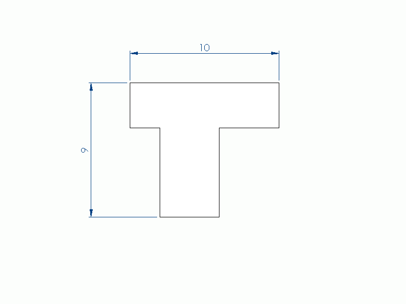 Profil en Silicone P1152S - format de type T - forme irrégulier