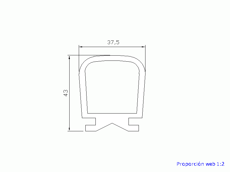 Profil en Silicone P1164 - format de type Lampe - forme irrégulier