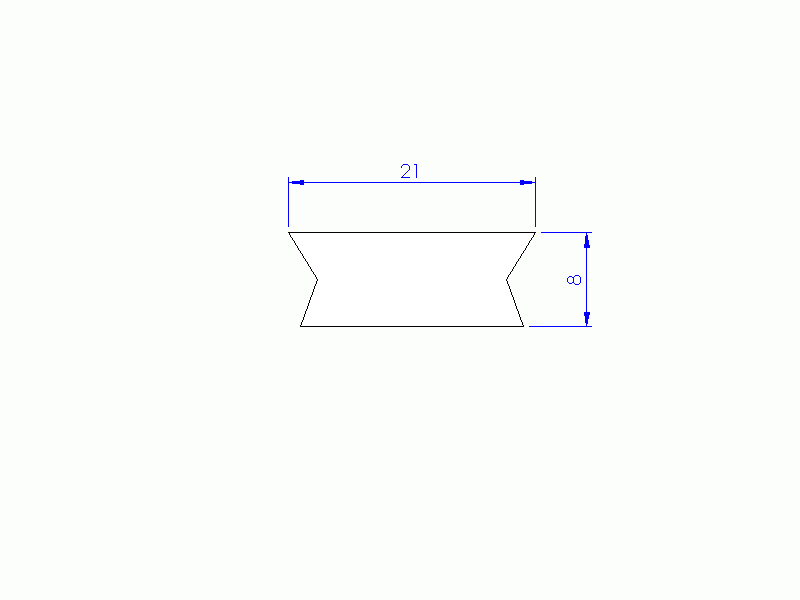 Profil en Silicone P1228BB - format de type Trapèze - forme irrégulier