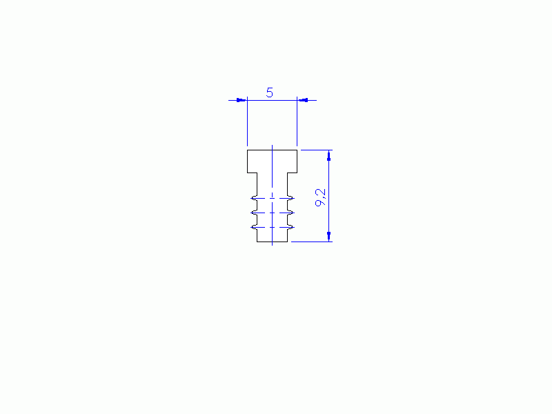 Profil en Silicone P1228BD - format de type T - forme irrégulier