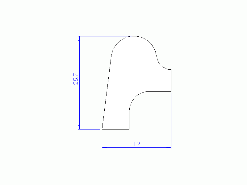 Profil en Silicone P1228BJ - format de type Labiée - forme irrégulier