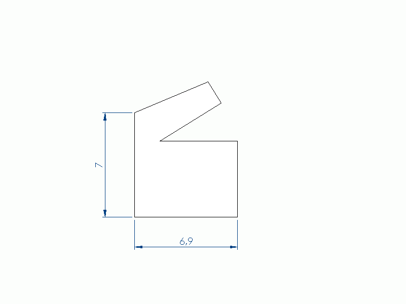 Profil en Silicone P1228BU - format de type Labiée - forme irrégulier