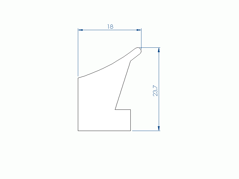 Profil en Silicone P1228EJ - format de type Labiée - forme irrégulier