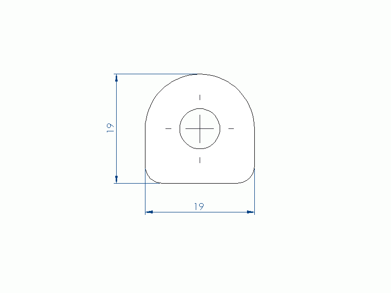 Profil en Silicone P1228FE - format de type D - forme irrégulier