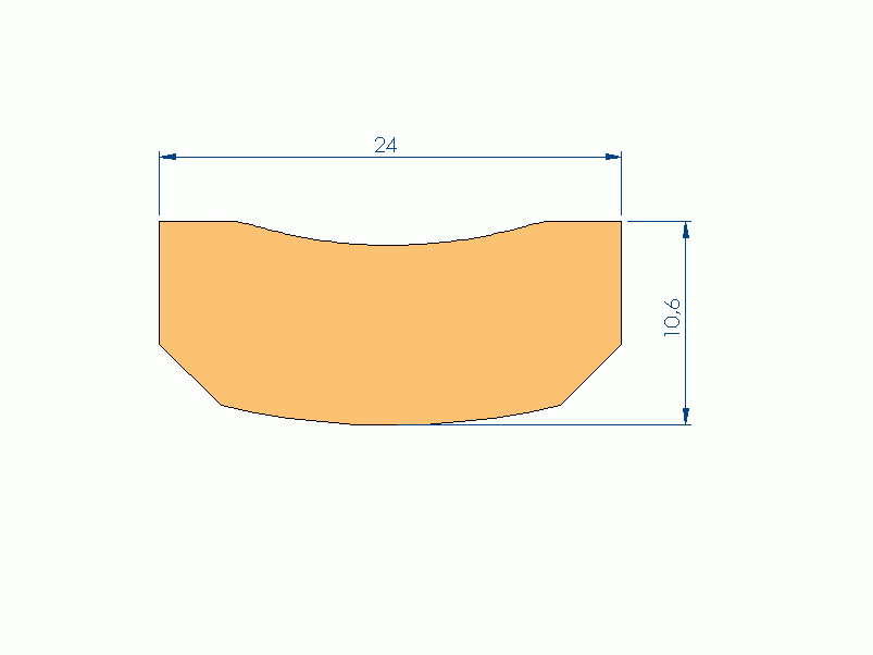 Profil en Silicone P1228GN - format de type D - forme irrégulier