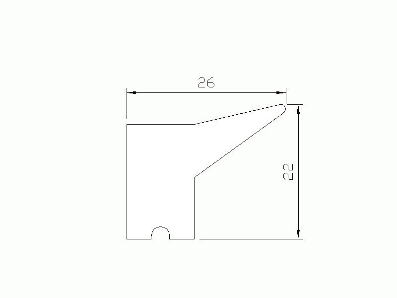 Profil en Silicone P1228P - format de type Labiée - forme irrégulier