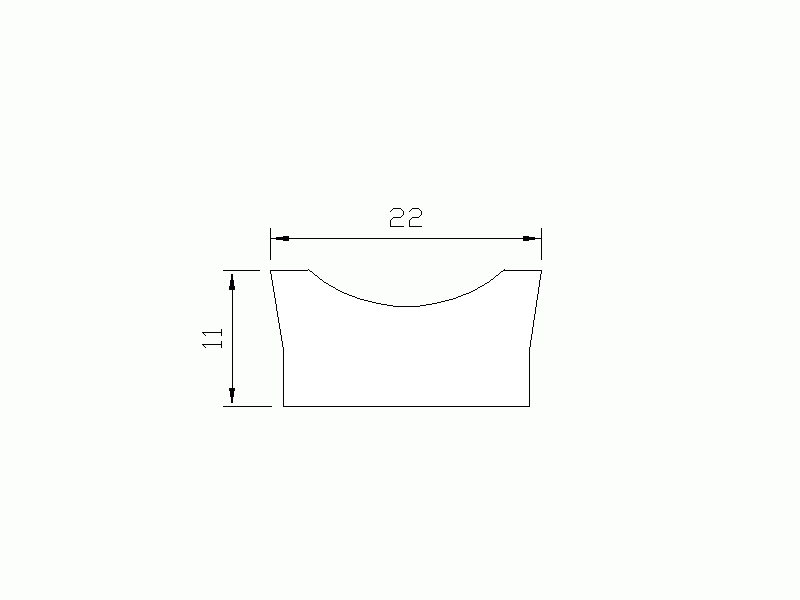 Profil en Silicone P1228W - format de type Cornes - forme irrégulier