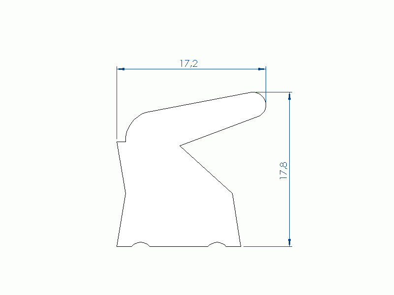 Profil en Silicone P1238 - format de type Labiée - forme irrégulier