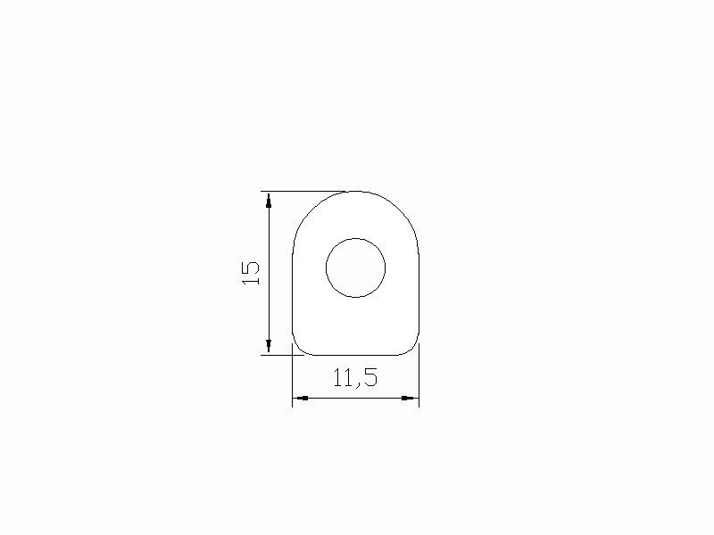 Profil en Silicone P1270F - format de type D - forme irrégulier