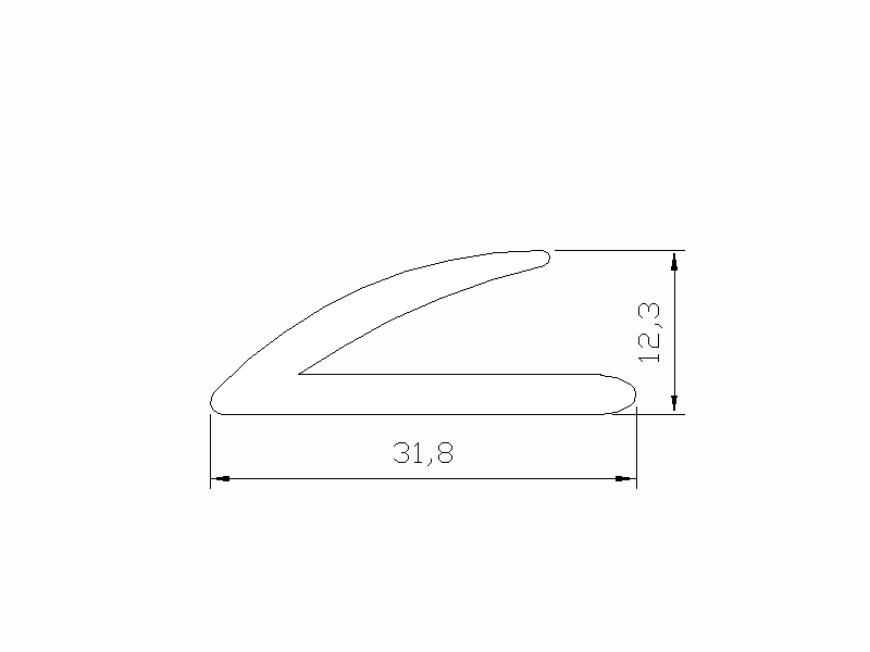 Profil en Silicone P129-20 - format de type L - forme irrégulier