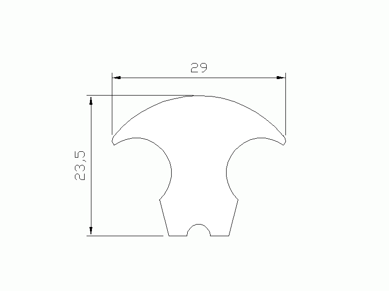 Profil en Silicone P1293B - format de type Lampe - forme irrégulier