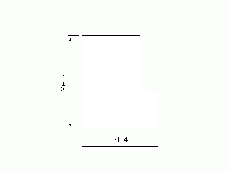 Profil en Silicone P129M - format de type L - forme irrégulier