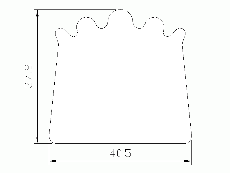 Profil en Silicone P1313B - format de type D - forme irrégulier