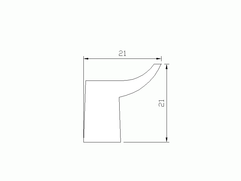 Profil en Silicone P139 - format de type Labiée - forme irrégulier