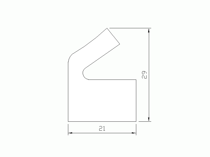 Profil en Silicone P1408 - format de type Labiée - forme irrégulier