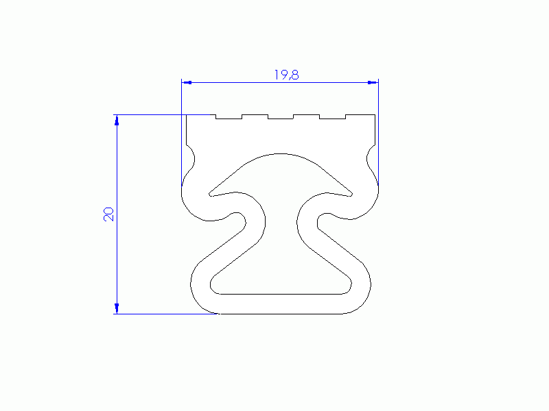 Profil en Silicone P1433G - format de type Lampe - forme irrégulier