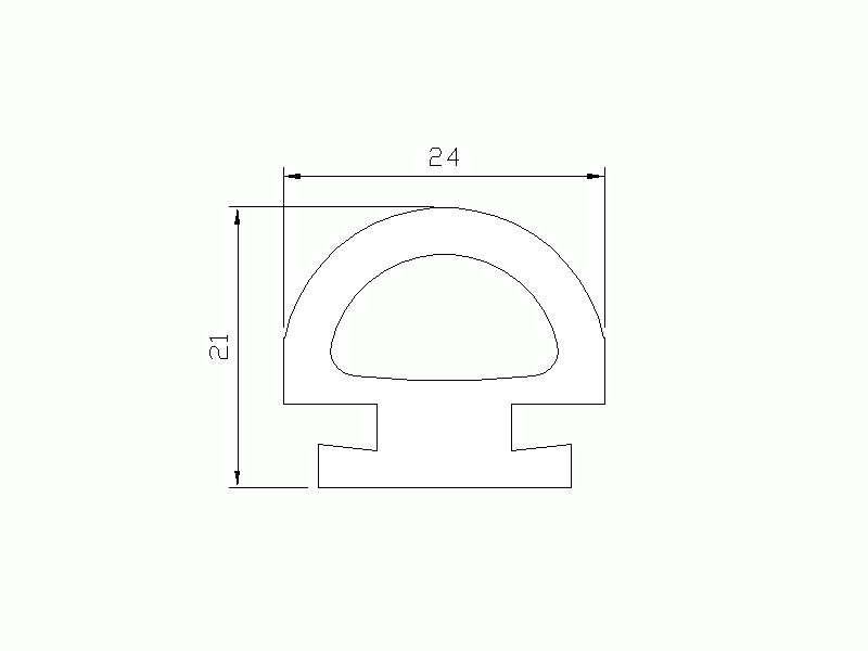 Profil en Silicone P1433H - format de type Lampe - forme irrégulier