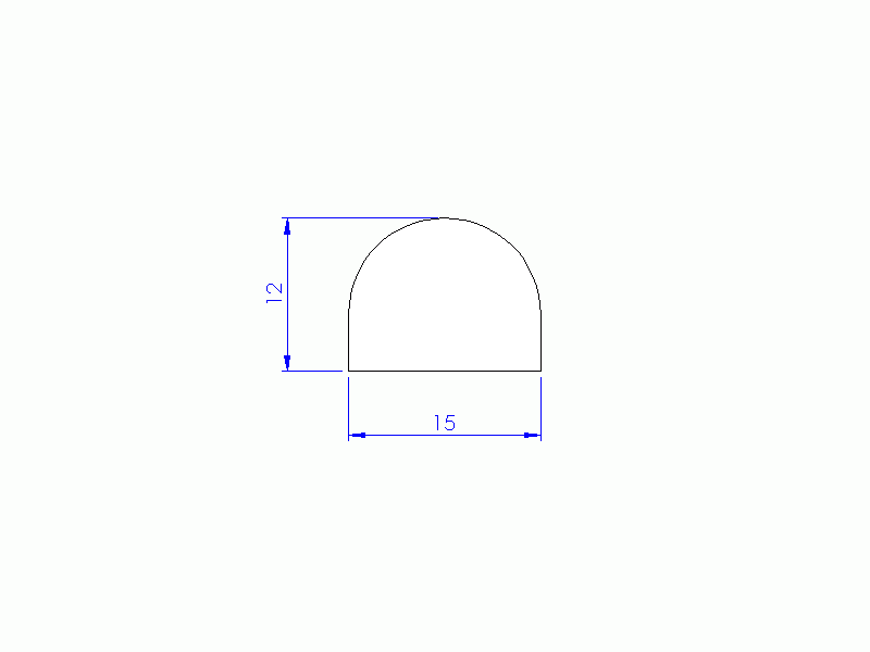 Profil en Silicone P1478A - format de type D - forme irrégulier