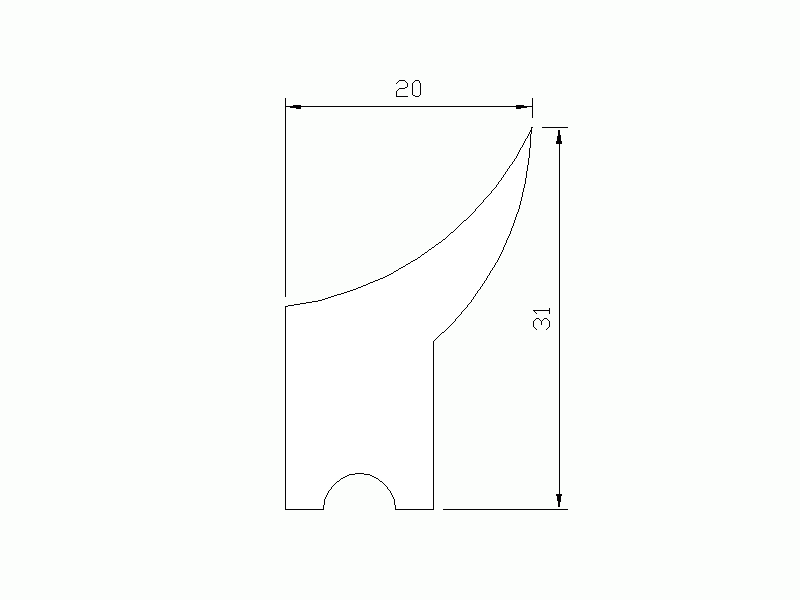 Profil en Silicone P147TXL - format de type Labiée - forme irrégulier