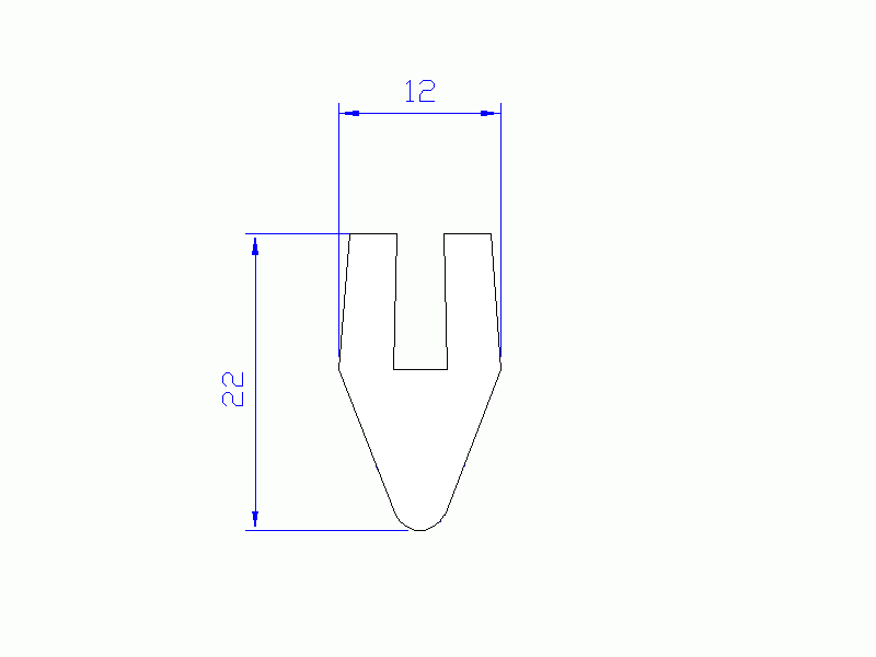 Profil en Silicone P148-1066 - format de type U - forme irrégulier