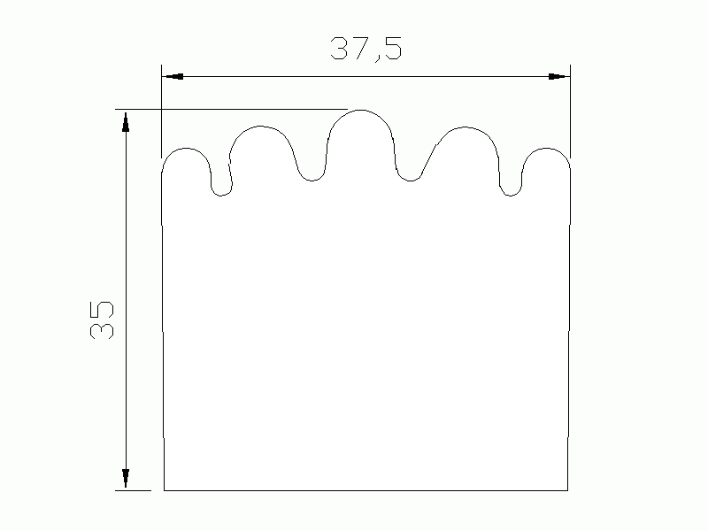 Profil en Silicone P1488 - format de type D - forme irrégulier